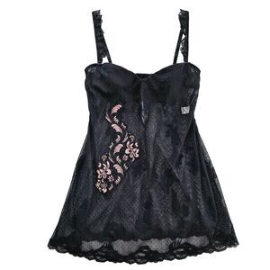 Vintage Y2K Fredrick’s of Hollywood Chemise Size Large Nighty Pink Applique